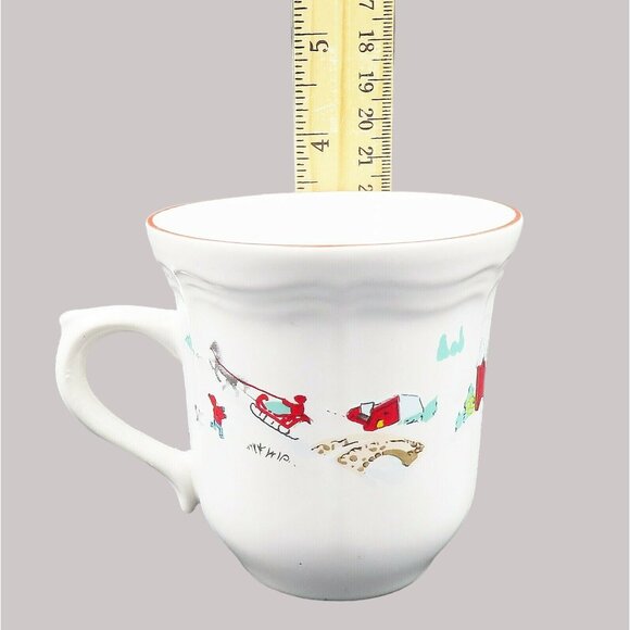 Farberware White Christmas Holiday Mugs Set Of 2 Katherine Babanovsky Design - Picture 11 of 12